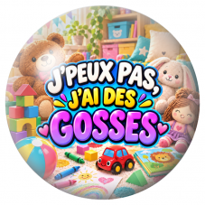 Cabochon en Verre Illustré J’Peux Pas, J’ai des Gosses 12 à 25mm pour la Création de Bijoux Fantaisie - DIY