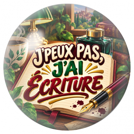 Cabochon en Verre Illustré J’Peux Pas, J’ai Écriture 12 à 25mm