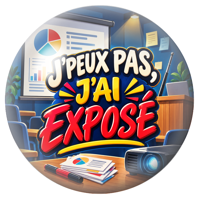 Cabochon en Verre Illustré J’Peux Pas, J’ai Exposé 12 à 25mm pour la Création de Bijoux Fantaisie - DIY