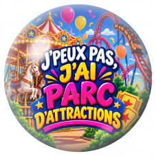 Cabochon en Verre Illustré J’Peux Pas, J’ai Parc d’Attractions 12 à 25mm pour la Création de Bijoux Fantaisie - DIY