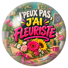 Cabochon en Verre Illustré J’Peux Pas, J’ai Fleuriste 12 à 25mm pour la Création de Bijoux Fantaisie - DIY