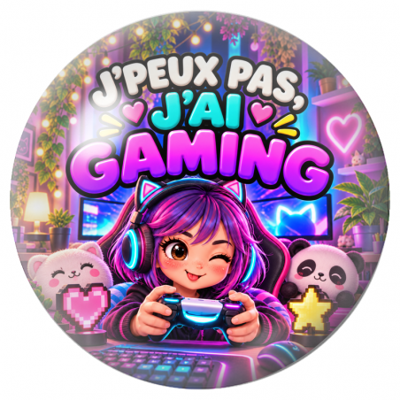 Cabochon en Verre Illustré J’Peux Pas, J’ai Gaming 12 à 25mm