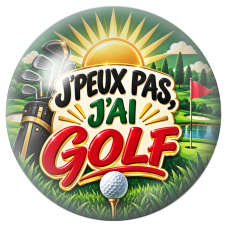 Cabochon en Verre Illustré J’Peux Pas, J’ai Golf 12 à 25mm pour la Création de Bijoux Fantaisie - DIY