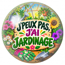Cabochon en Verre Illustré J’Peux Pas, J’ai Jardinage 12 à 25mm pour la Création de Bijoux Fantaisie - DIY