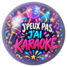 Cabochon en Verre Illustré J’Peux Pas, J’ai Karaoké 12 à 25mm pour la Création de Bijoux Fantaisie - DIY