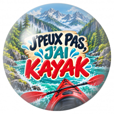 Cabochon en Verre Illustré J’Peux Pas, J’ai Kayak 12 à 25mm pour la Création de Bijoux Fantaisie - DIY