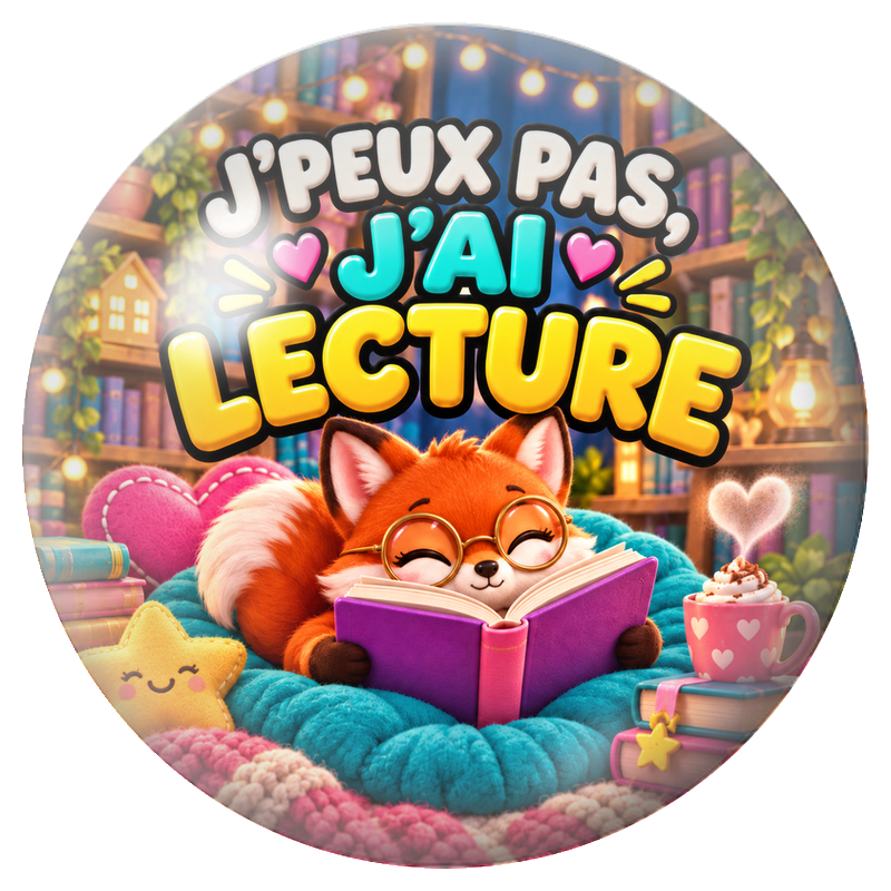 Cabochon en Verre Illustré J’Peux Pas, J’ai Lecture 12 à 25mm pour la Création de Bijoux Fantaisie - DIY