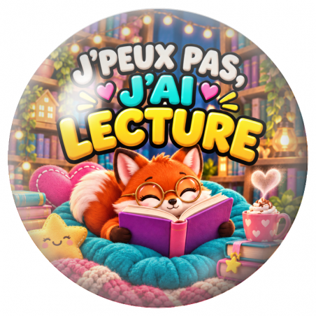Cabochon en Verre Illustré J’Peux Pas, J’ai Lecture 12 à 25mm