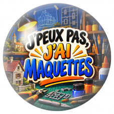 Cabochon en Verre Illustré J’Peux Pas, J’ai Maquettes 12 à 25mm pour la Création de Bijoux Fantaisie - DIY