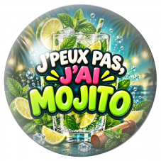Cabochon en Verre Illustré J’Peux Pas, J’ai Mojito 12 à 25mm pour la Création de Bijoux Fantaisie - DIY