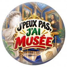 Cabochon en Verre Illustré J’Peux Pas, J’ai Musée 12 à 25mm pour la Création de Bijoux Fantaisie - DIY