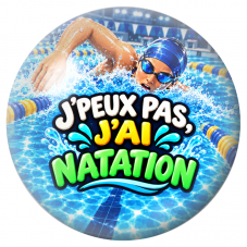 Cabochon en Verre Illustré J’Peux Pas, J’ai Natation 12 à 25mm pour la Création de Bijoux Fantaisie - DIY