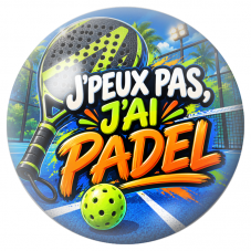 Cabochon en Verre Illustré J’Peux Pas, J’ai Padel 12 à 25mm pour la Création de Bijoux Fantaisie - DIY