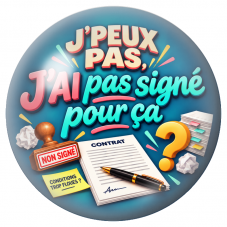 Cabochon en Verre Illustré J’Peux Pas, J’ai pas Signé pour Ça 12 à 25mm pour la Création de Bijoux Fantaisie - DIY