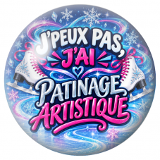 Cabochon en Verre Illustré J’Peux Pas, J’ai Patinage Artistique 12 à 25mm pour la Création de Bijoux Fantaisie - DIY