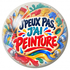 Cabochon en Verre Illustré J’Peux Pas, J’ai Peinture 12 à 25mm pour la Création de Bijoux Fantaisie - DIY