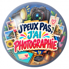 Cabochon en Verre Illustré J’Peux Pas, J’ai Photographie 12 à 25mm pour la Création de Bijoux Fantaisie - DIY