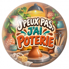 Cabochon en Verre Illustré J’Peux Pas, J’ai Poterie 12 à 25mm pour la Création de Bijoux Fantaisie - DIY
