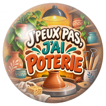 Cabochon en Verre Illustré J’Peux Pas, J’ai Poterie 12 à 25mm