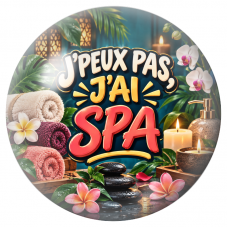 Cabochon en Verre Illustré J’Peux Pas, J’ai Spa 12 à 25mm pour la Création de Bijoux Fantaisie - DIY