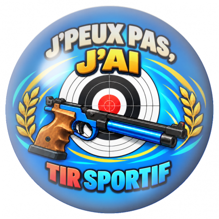 Cabochon en Verre Illustré J’Peux Pas, J’ai Tir Sportif 12 à 25mm