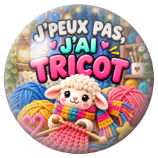 Cabochon en Verre Illustré J’Peux Pas, J’ai Tricot 12 à 25mm pour la Création de Bijoux Fantaisie - DIY