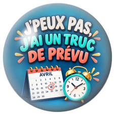 Cabochon en Verre Illustré J’Peux Pas, J’ai un Truc de Prévu 12 à 25mm pour la Création de Bijoux Fantaisie - DIY