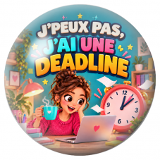 Cabochon en Verre Illustré J’Peux Pas, J’ai une Deadline 12 à 25mm pour la Création de Bijoux Fantaisie - DIY