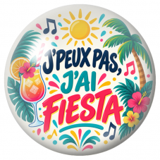 Cabochon en Verre Illustré J’Peux Pas, J’ai Fiesta 12 à 25mm pour la Création de Bijoux Fantaisie - DIY