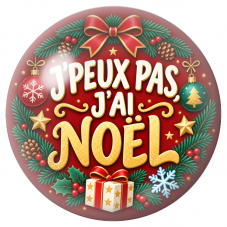 Cabochon en Verre Illustré J’Peux Pas, J’ai Noël 12 à 25mm pour la Création de Bijoux Fantaisie - DIY