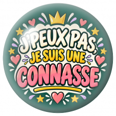 Cabochon en Verre Illustré J’Peux Pas, Je suis une Connasse 12 à 25mm pour la Création de Bijoux Fantaisie - DIY