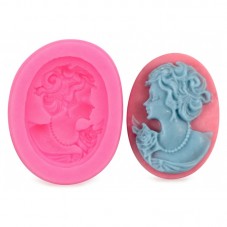 Moule en Silicone Lady Vintage Victorien 31x25mm Fimo Résine Gâteau pour la Création de Bijoux Fantaisie - DIY