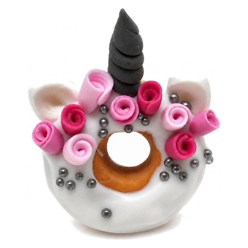 Breloque Donuts Licorne en Fimo Fait-Main 33x30mm