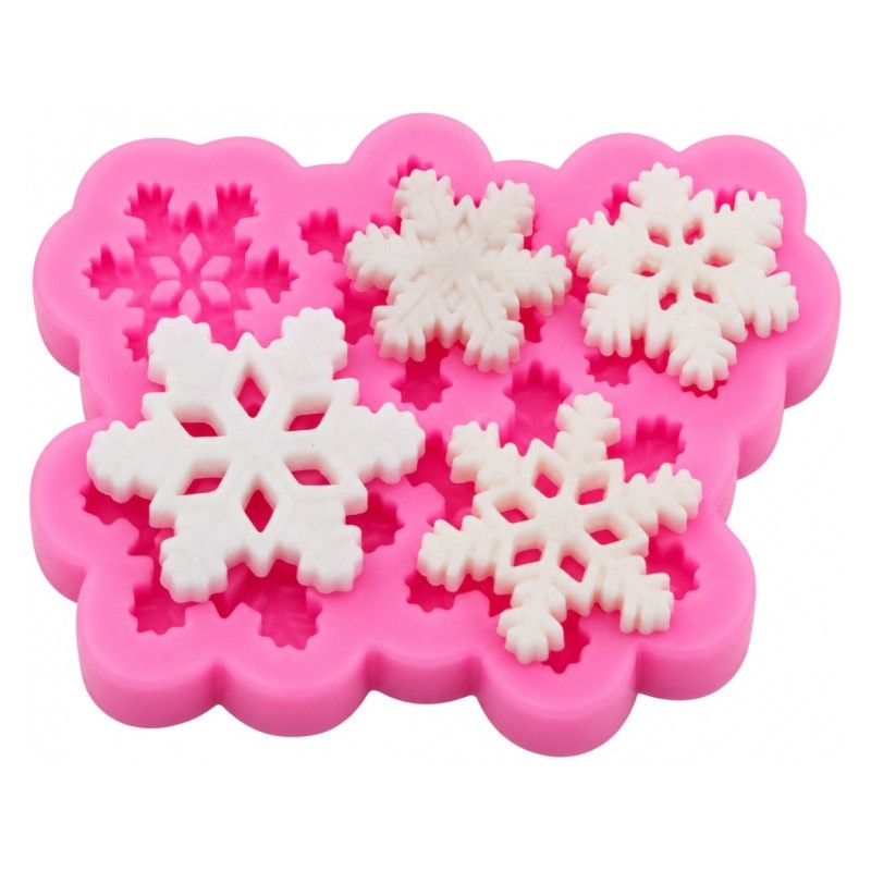 Moule en Silicone Flocon de Neige Noël Fimo Résine Gâteau Plâtre