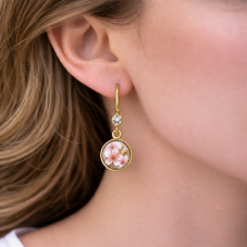 1 Paire de Supports de Boucles d’Oreilles en Acier Inoxydable Doré avec Zircon pour Cabochon 10mm