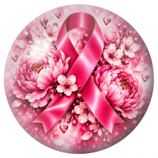 Cabochon en Verre Illustré Ruban Rose et Pivoines 12 à 25mm pour la Création de Bijoux Fantaisie - DIY