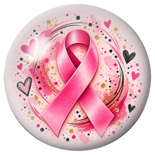 Cabochon en Verre Illustré Ruban Rose aux Éclats Dorés 12 à 25mm pour la Création de Bijoux Fantaisie - DIY
