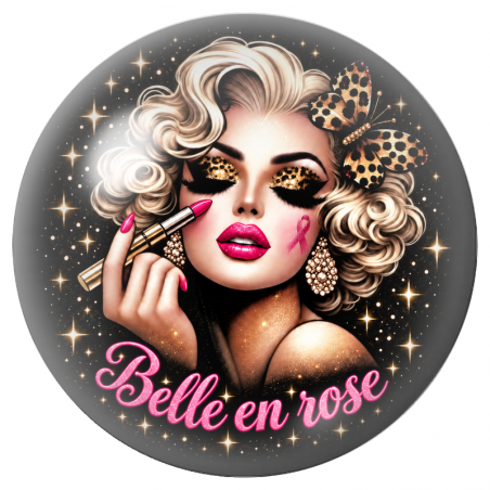 Cabochon en Verre Illustré Belle en Rose 12 à 25mm