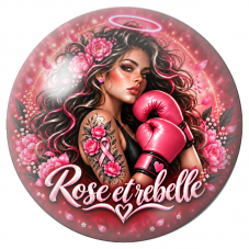 Cabochon en Verre Illustré Boxeuse Rose et Rebelle 12 à 25mm pour la Création de Bijoux Fantaisie - DIY