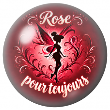 Cabochon en Verre Illustré Fée Rose Pour Toujours 12 à 25mm pour la Création de Bijoux Fantaisie - DIY