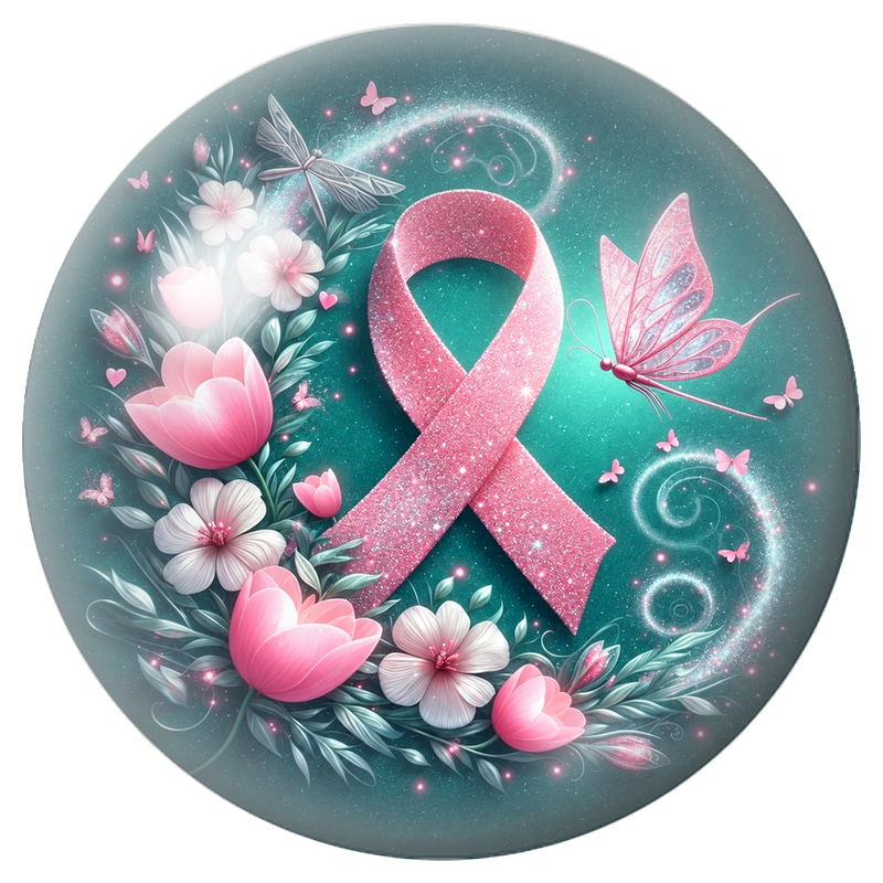 Cabochon en Verre Illustré Ruban Rose Fleuri et Papillons 12 à 25mm pour la Création de Bijoux Fantaisie - DIY