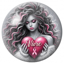 Cabochon en Verre Illustré Femme au Cœur Vivre 12 à 25mm pour la Création de Bijoux Fantaisie - DIY