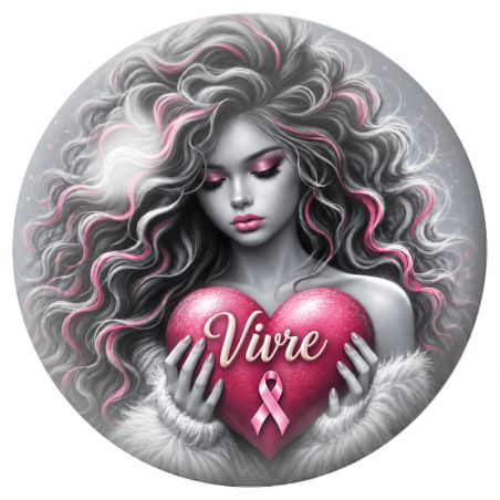 Cabochon en Verre Illustré Femme au Cœur Vivre 12 à 25mm