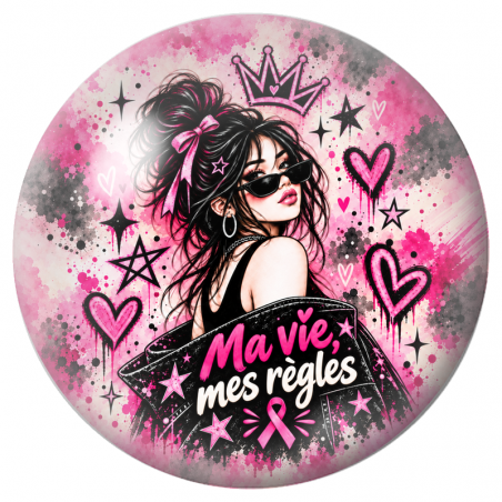 Cabochon en Verre Illustré Femme Ma Vie, Mes Règles 12 à 25mm