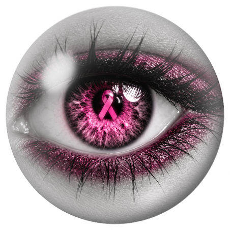 Cabochon en Verre Illustré Regard Rose au Ruban 12 à 25mm