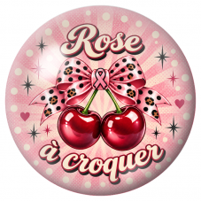 Cabochon en Verre Illustré Rose à Croquer aux Cerises 12 à 25mm pour la Création de Bijoux Fantaisie - DIY