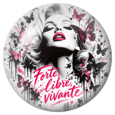 Cabochon en Verre Illustré Femme Forte, Libre, Vivante 12 à 25mm pour la Création de Bijoux Fantaisie - DIY