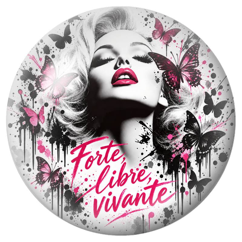 Cabochon en Verre Illustré Femme Forte, Libre, Vivante 12 à 25mm pour la Création de Bijoux Fantaisie - DIY