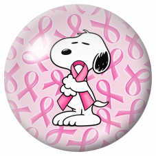 Cabochon en Verre Illustré Chien Blanc au Ruban Rose 12 à 25mm pour la Création de Bijoux Fantaisie - DIY
