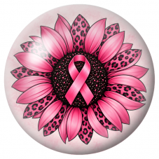 Cabochon en Verre Illustré Fleur Léopard au Ruban Rose 12 à 25mm pour la Création de Bijoux Fantaisie - DIY